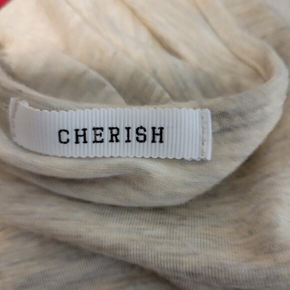 Cherish Oversized Womens Tunic Sz S Beige Taupe Cowl Neck Blouse Top Split Hem - Picture 5 of 6